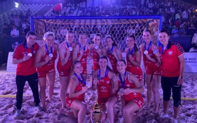 Reprezentacja Polski ze srebrnym medalem Beach Handball Global Tour Finals 2023